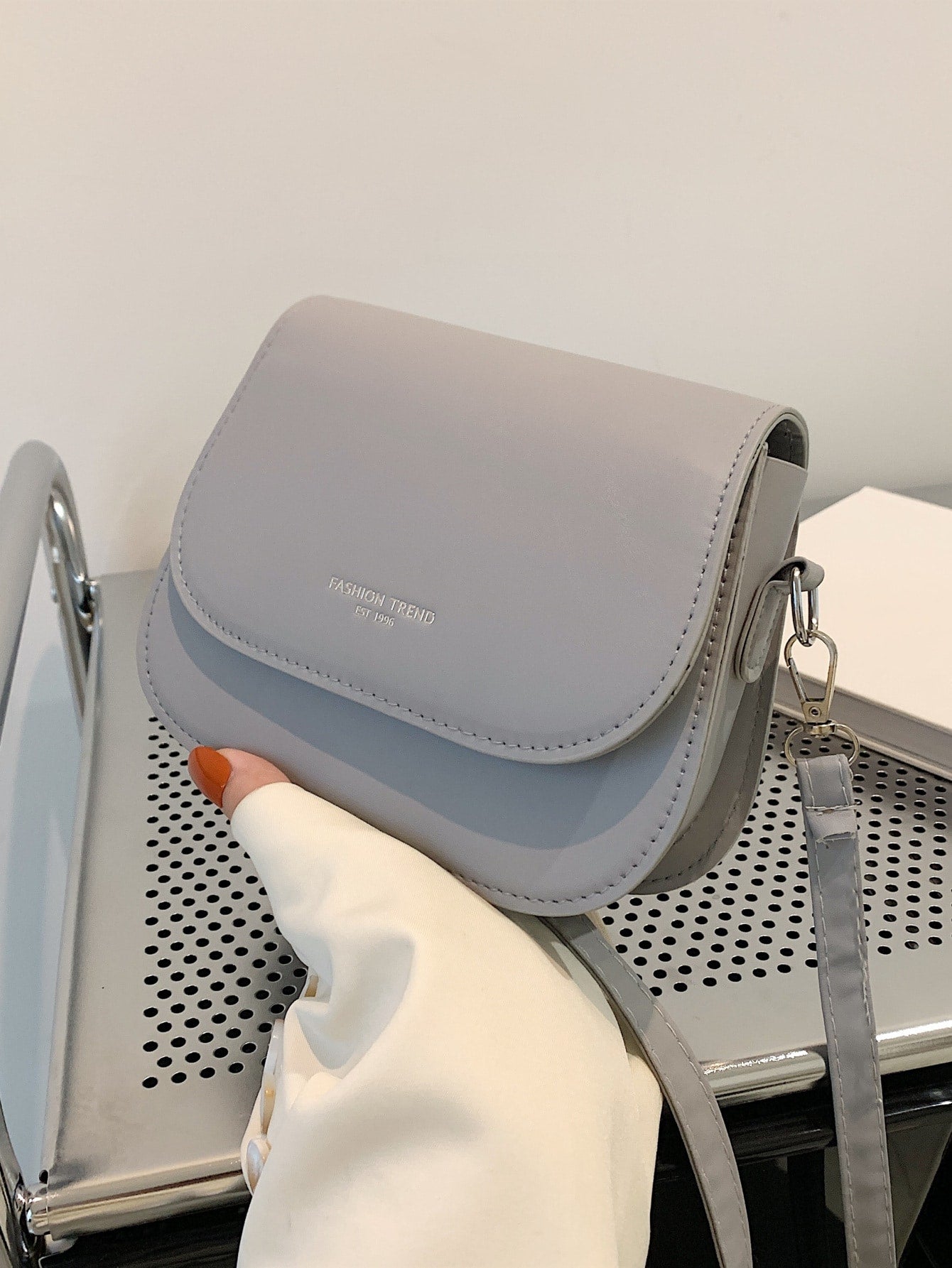 Mini Letter Graphic Flap Saddle Shoulder Bag