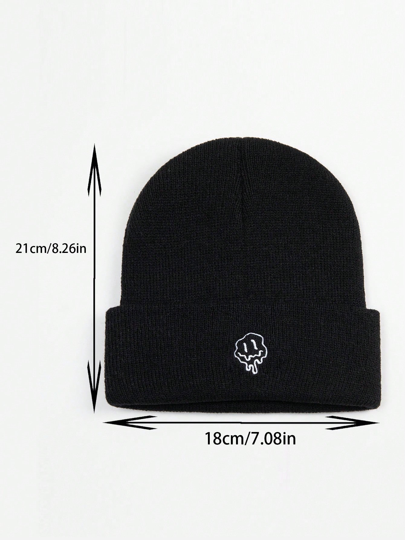 Melt Expression Embroidery Knitted Beanie Hat