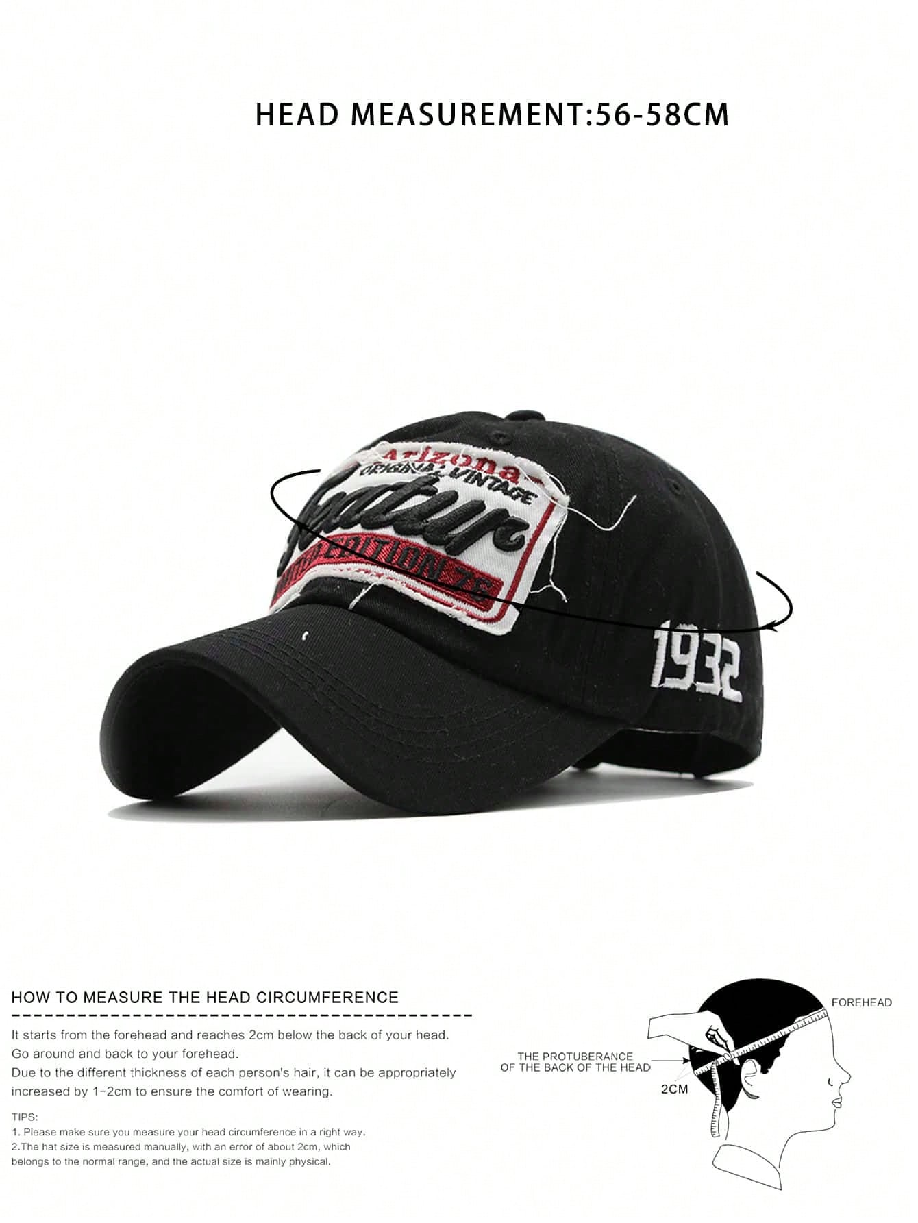 Letter Embroidered Adjustable Baseball Cap