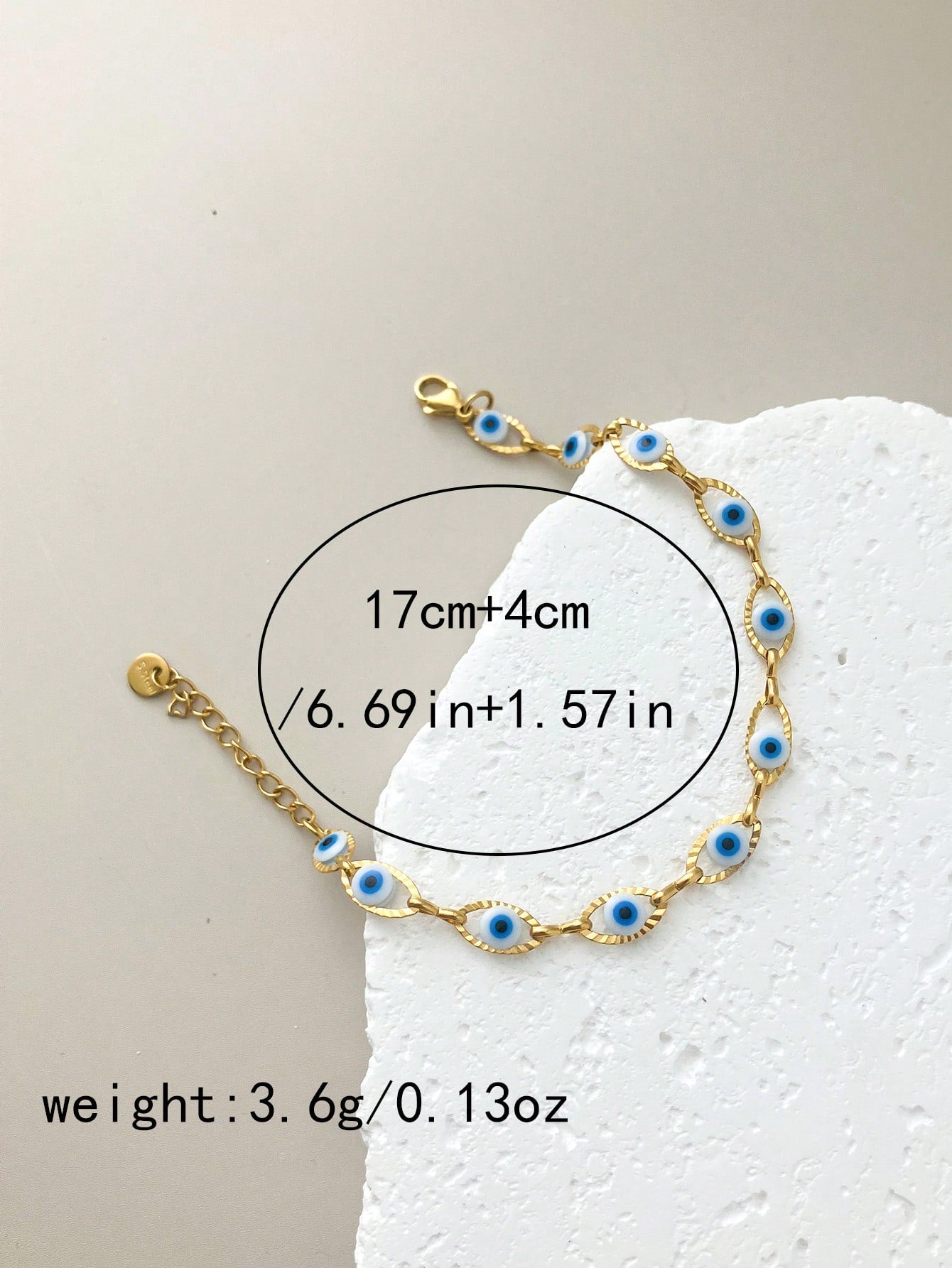 Vintage Navy Blue Eye Stainless Steel Tennis Bracelet