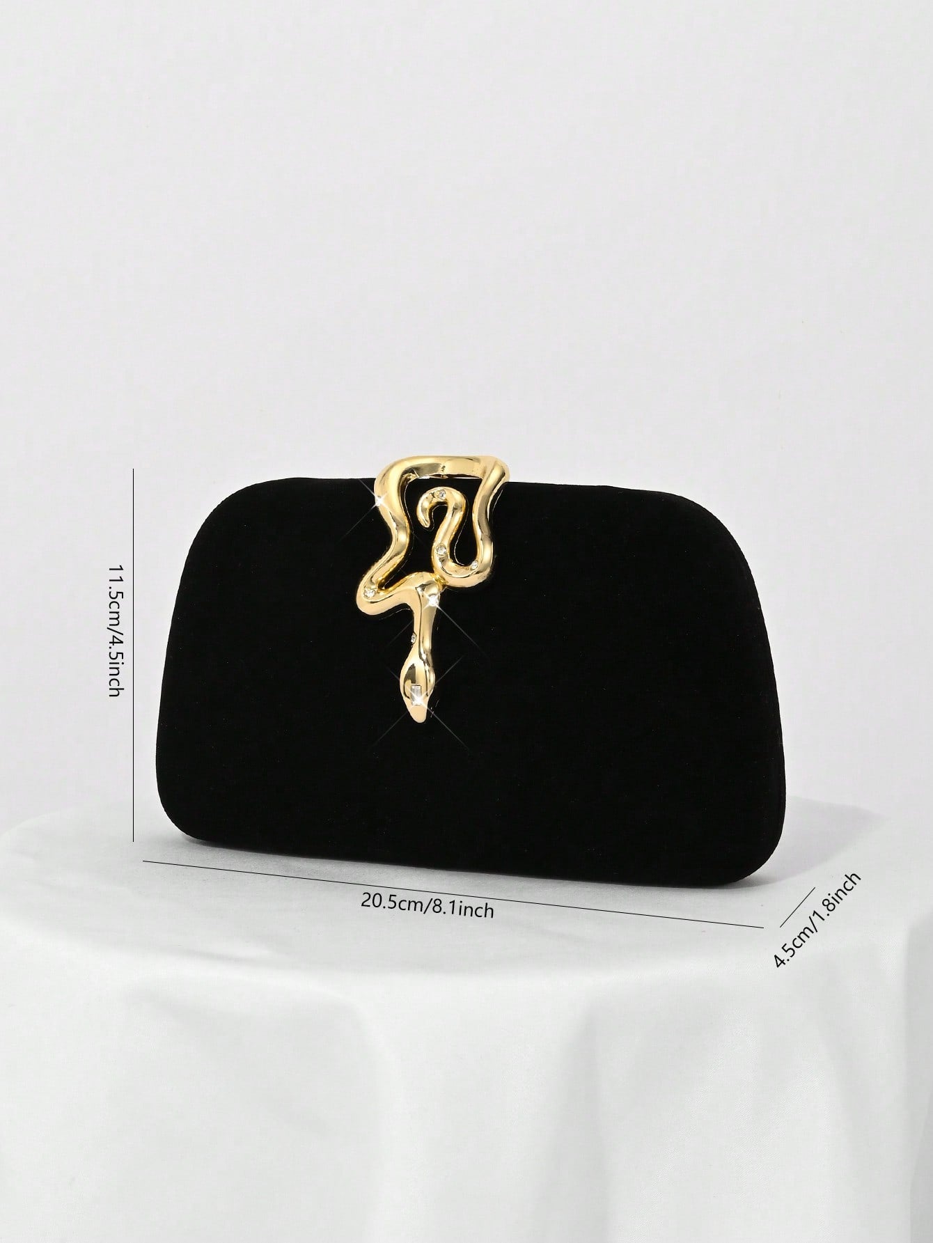 Elegant Velvet Evening Clutch Bag with Rhinestone Chain