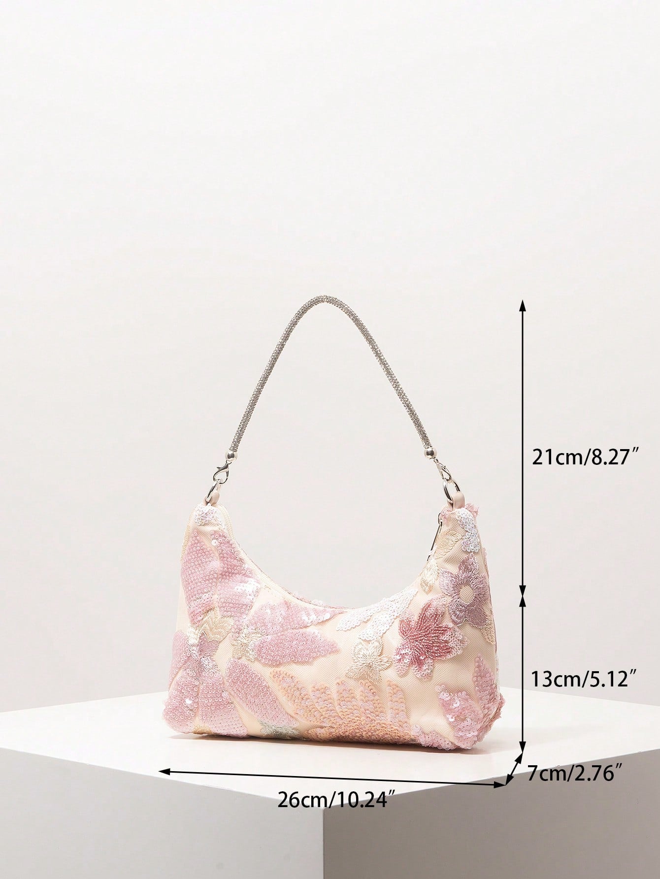 Elegant Floral Sequin Evening Bag for Bridal & Prom