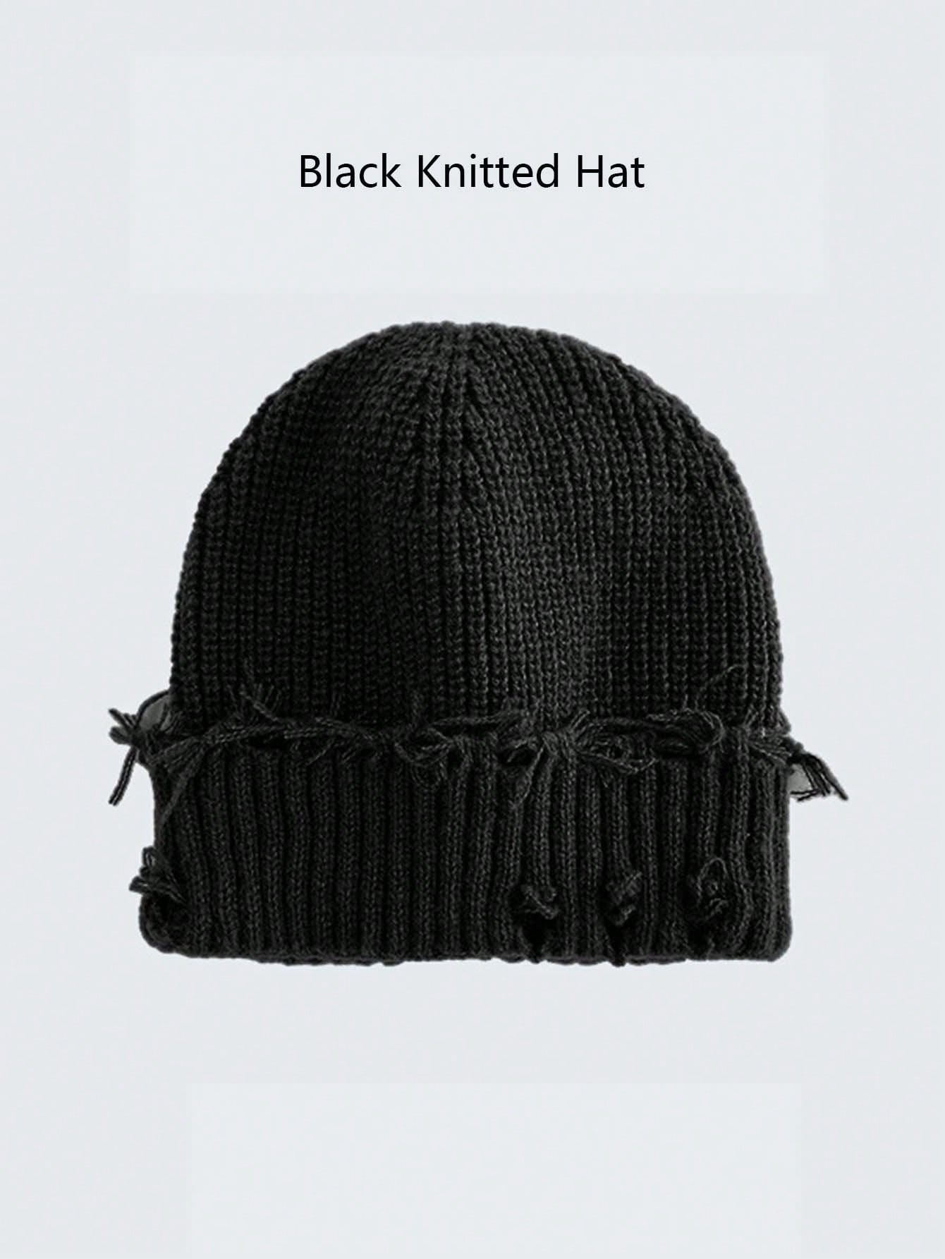 Unisex Frayed Distressed Street Style Knit Beanie
