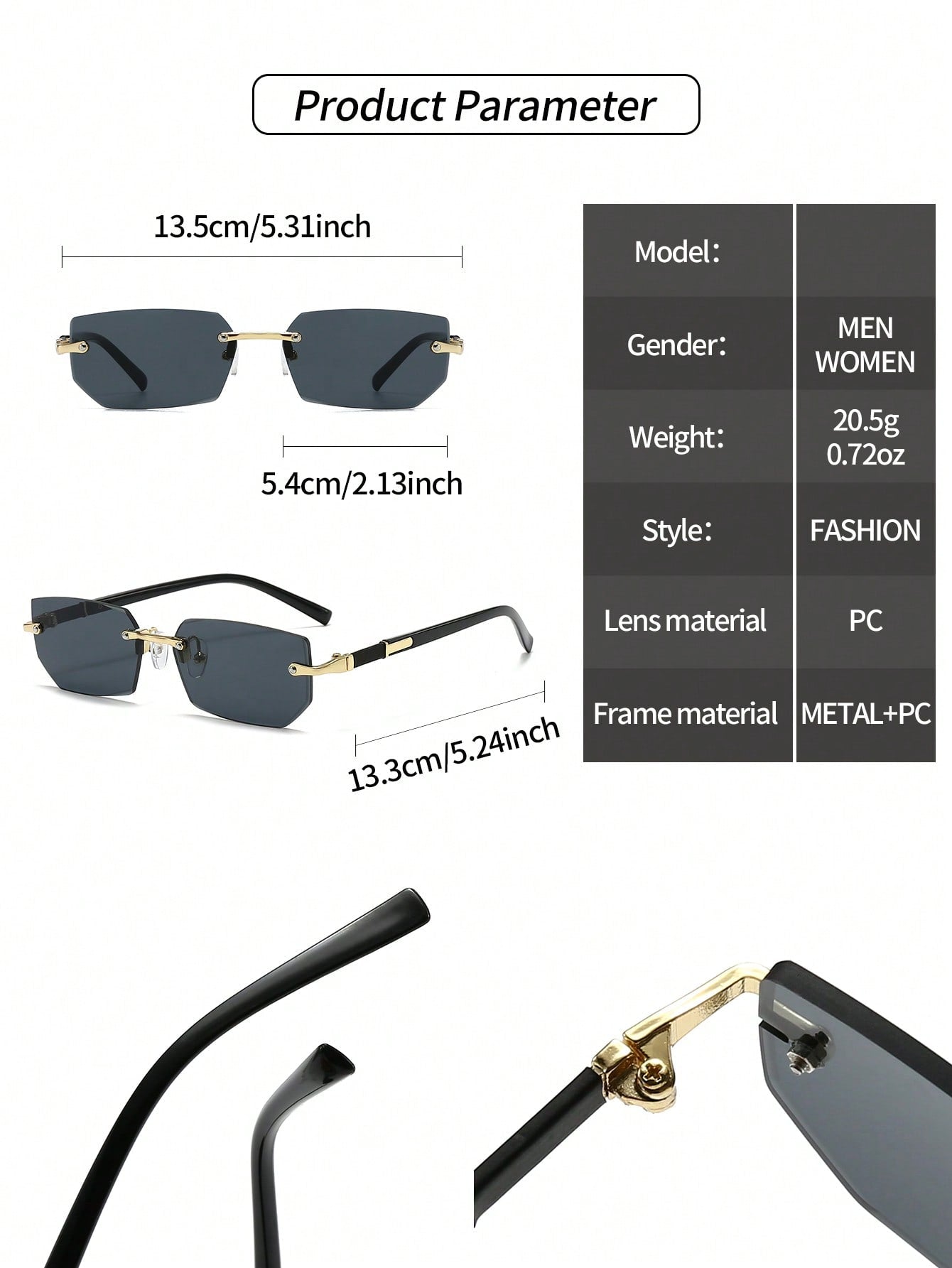 Ultra-Thin Frameless Y2K Fashion Sunglasses for Women