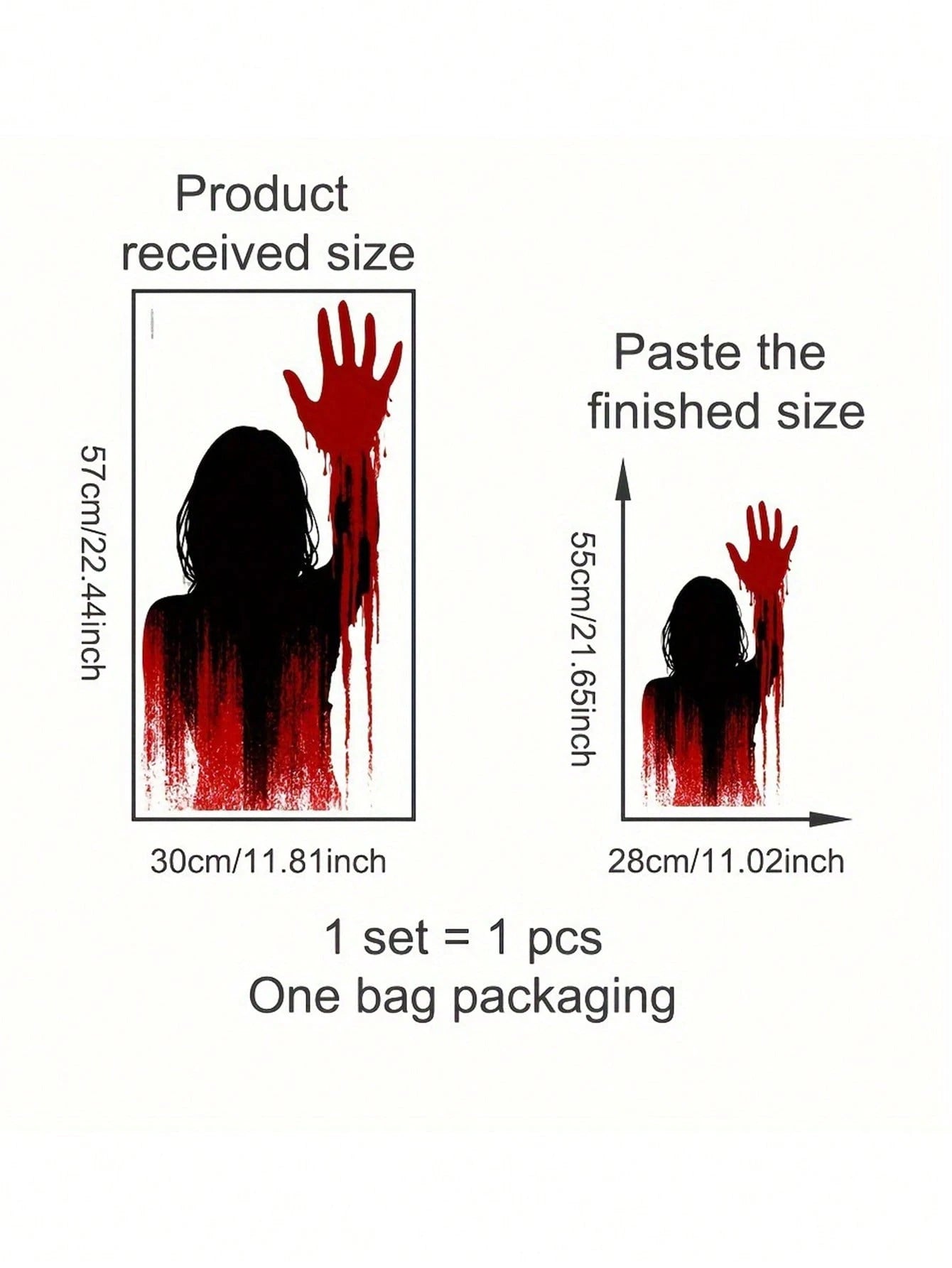 Halloween Zombie Bloody Window Clings