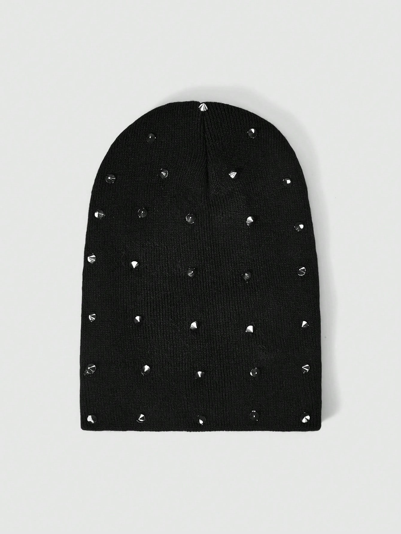 Punk Style Rivet Decorated Y2K Knitted Warm Beanie