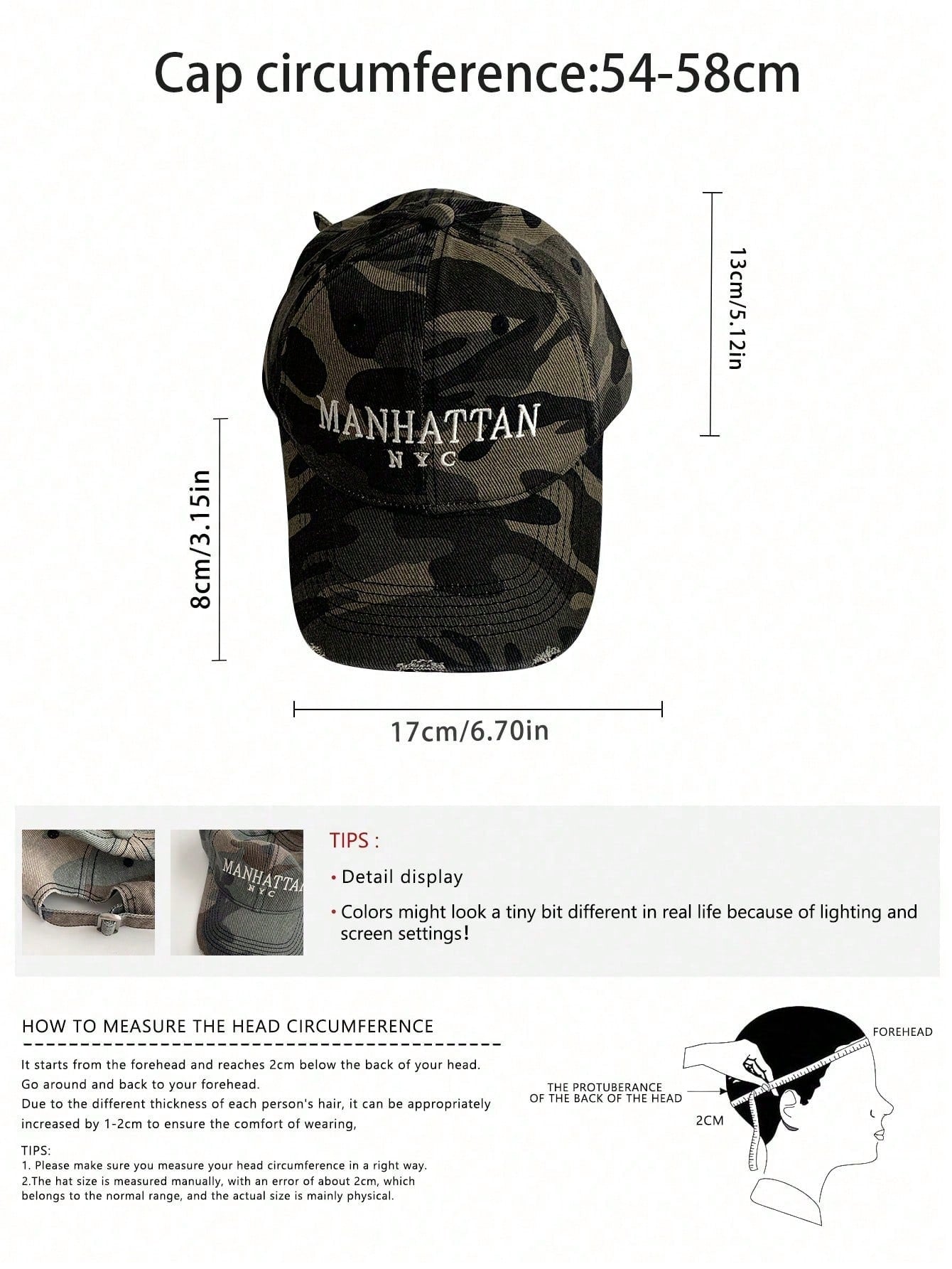 Vintage Distressed Camo Embroidered Baseball Cap