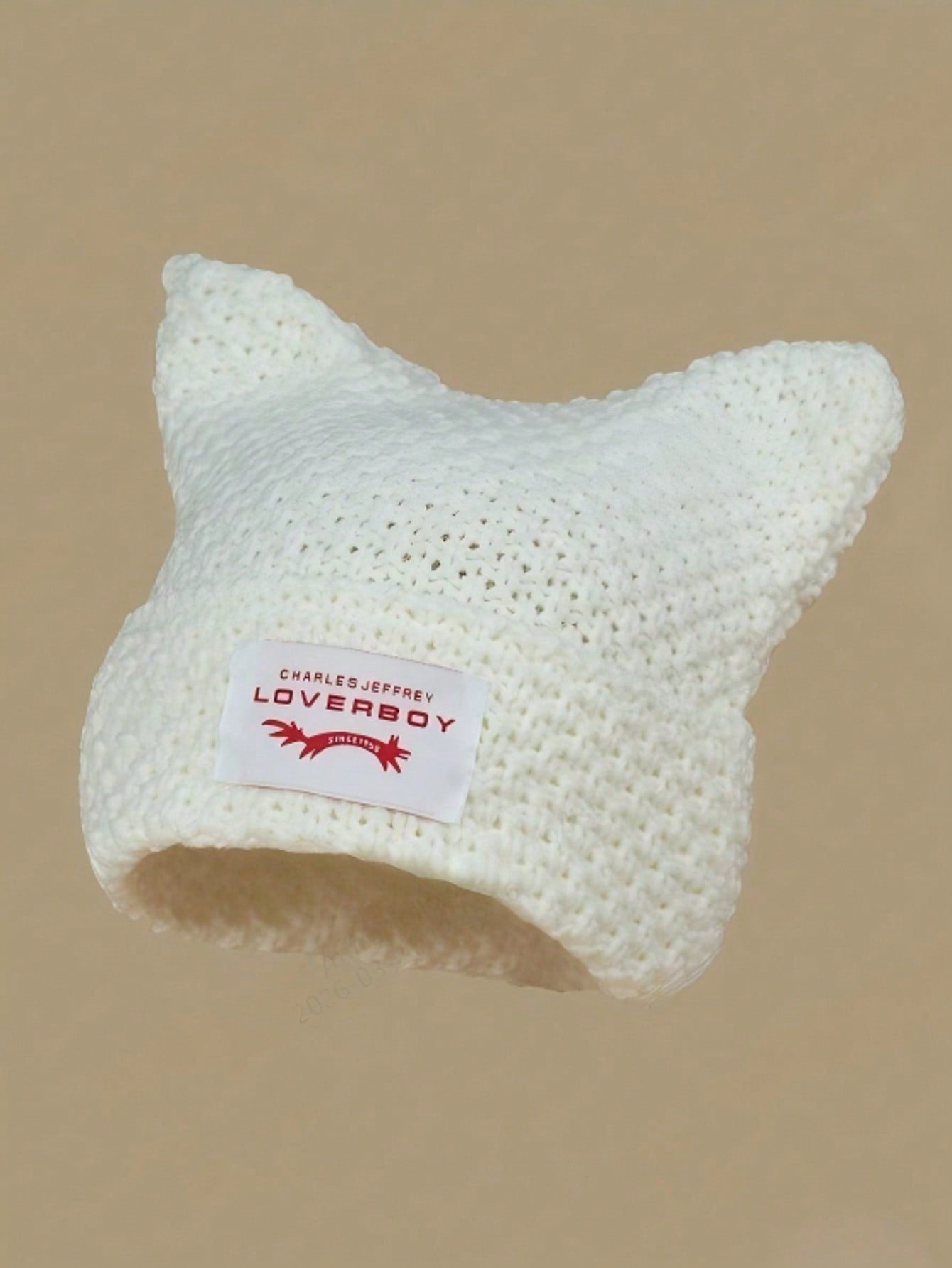 Men's Y2K Cat Ear Knit Beanie with Sewn Label