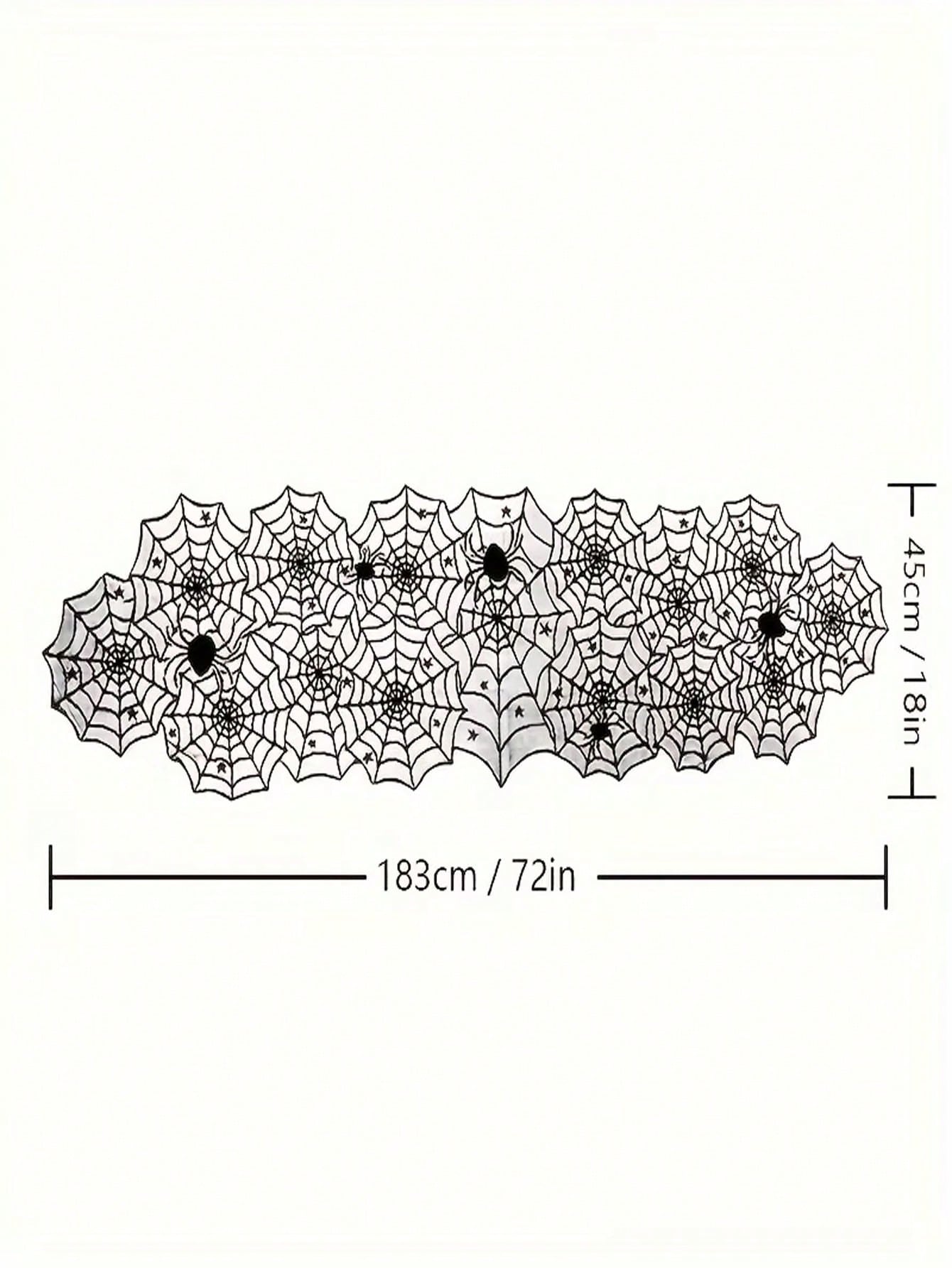Lace Halloween Spider Web Table Runner