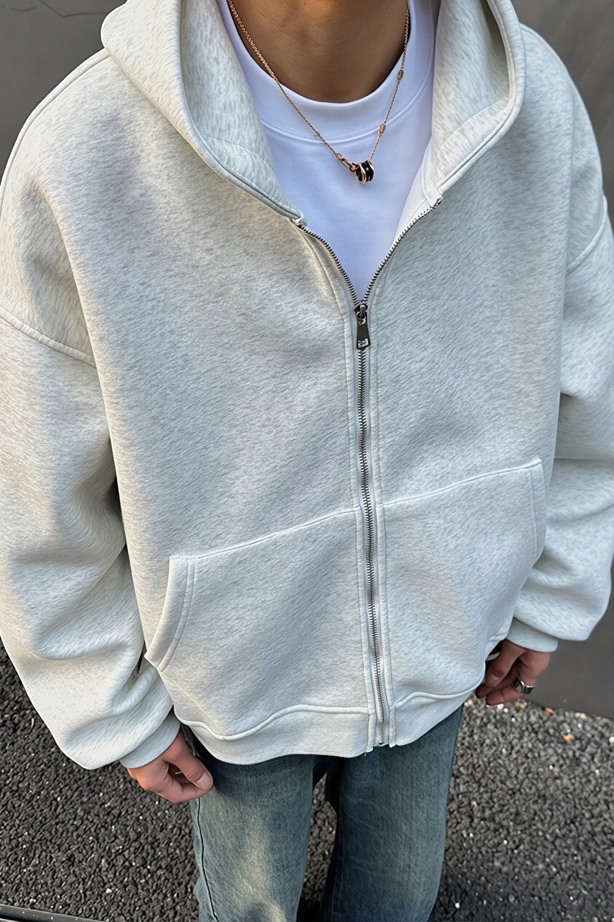 Backpack Pocket Oversized Zip Hoodie