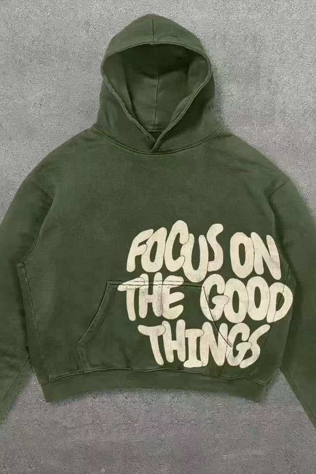 Spray Text Pullover Hoodie