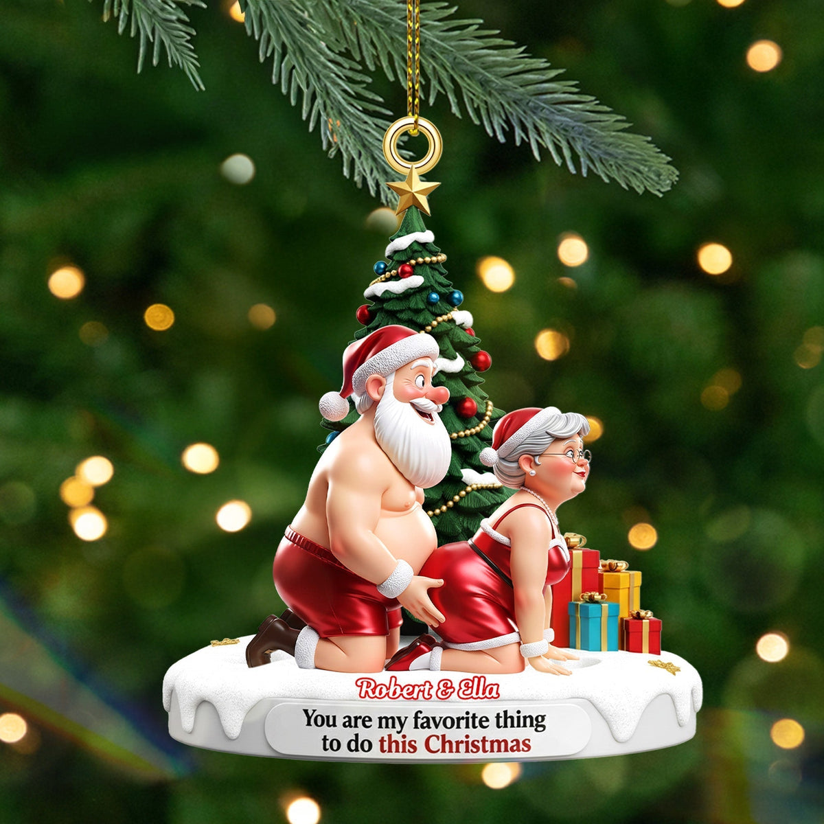Old Naughty Couple Ornament - Personalized Gifts 04OHMG160925