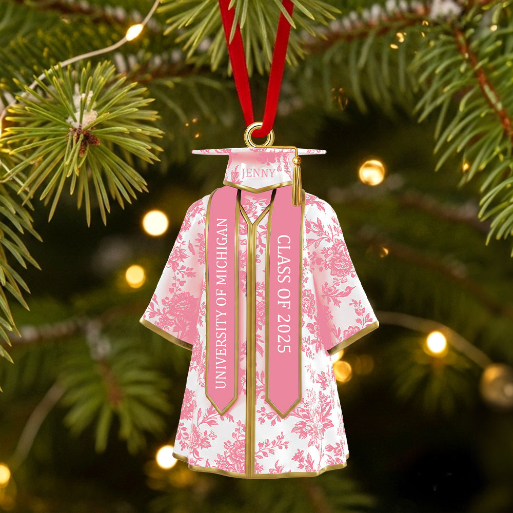 Personalized Gifts For Graduate Christmas Toile de Jouy Ornament 01pgtn050925