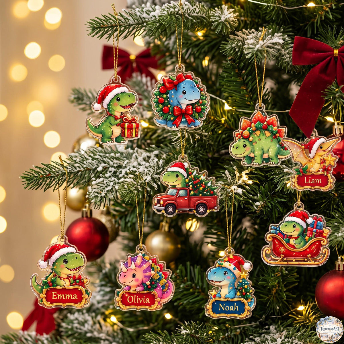 Dino Friends Advent Calendar 2026 | 24 Day Prehistoric Christmas Countdown with Custom 2D Ornament
