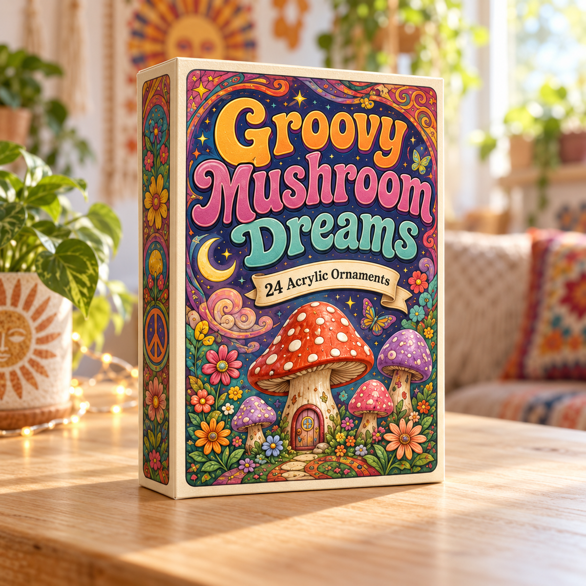 Groovy Mushroom Dreams Advent Calendar 2026 - 24-Day Festive Countdown, Acrylic Charms Blind Box - Gift For Nature Lovers