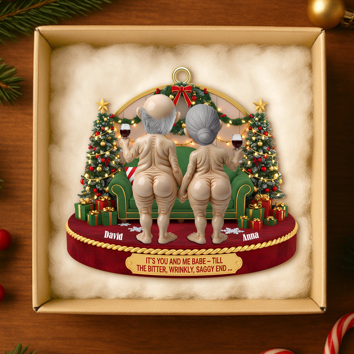 Personalized Gifts For Drinking Lover Old Couple Christmas Ornament 01natn230925