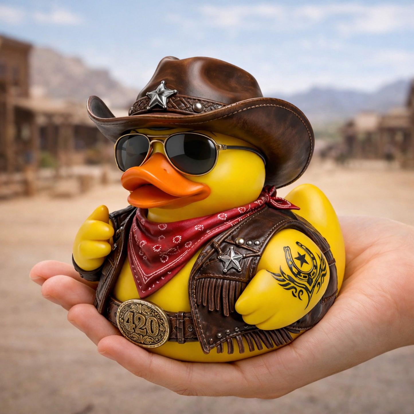 Western Cowboy Outlaw Rubber Duck Collectible
