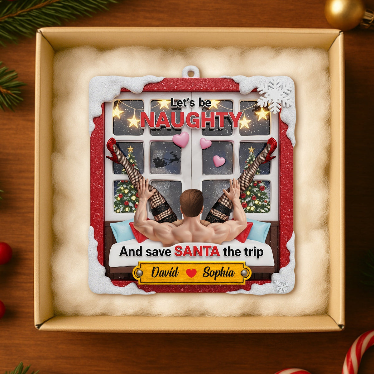 Personalized Funny Gifts For Couple Christmas Ornament 04hutn160925