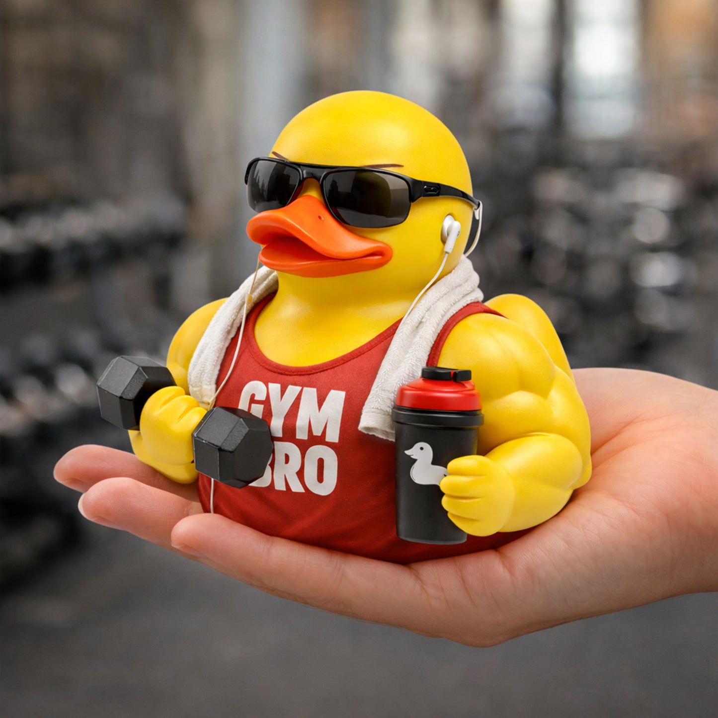 Muscular Gym Bro Rubber Duck Toy