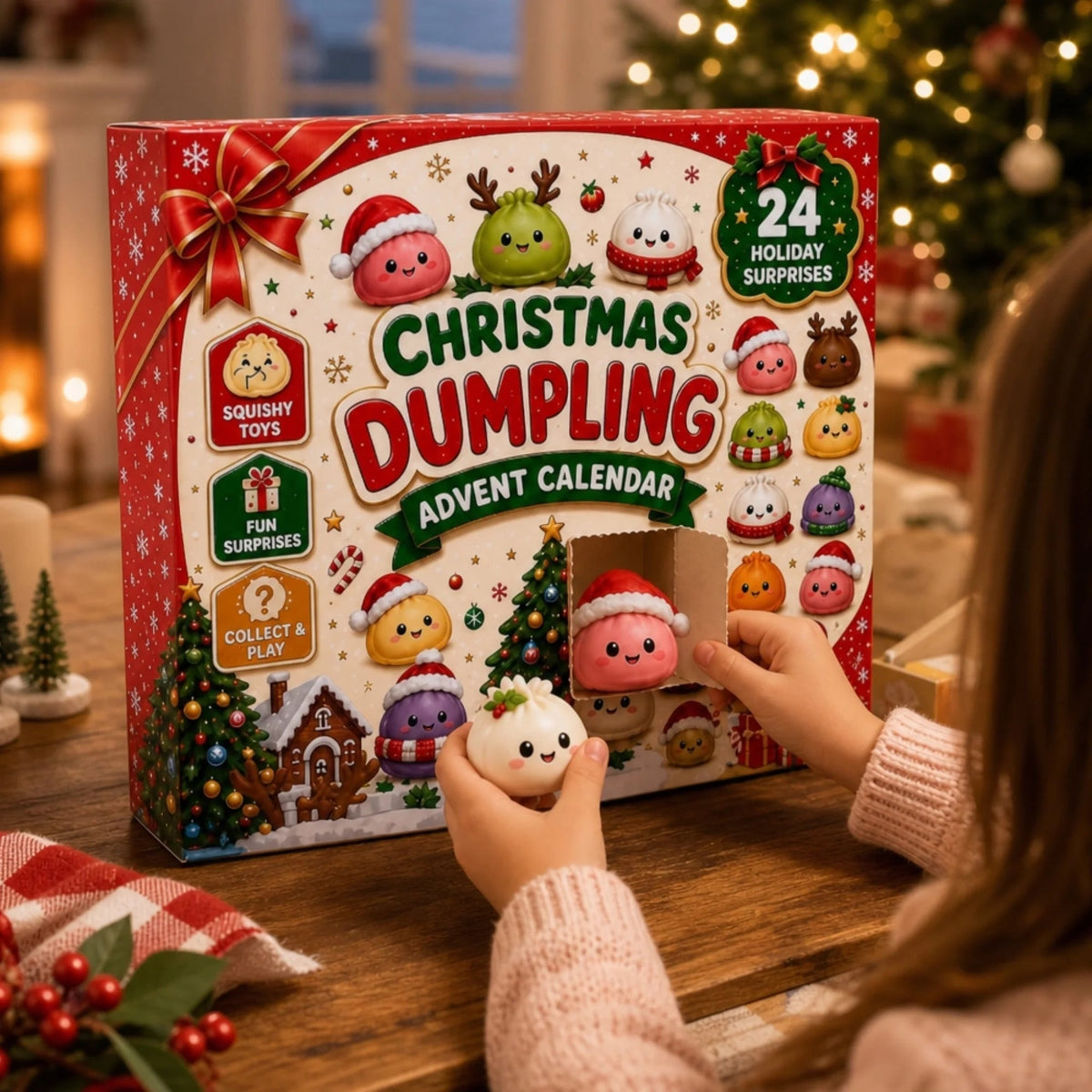 Dumpling Advent Calendar - Christmas Birthday Gifts For Mom, Dad, Brother, Sister, Kids - Merry Little Dumplings