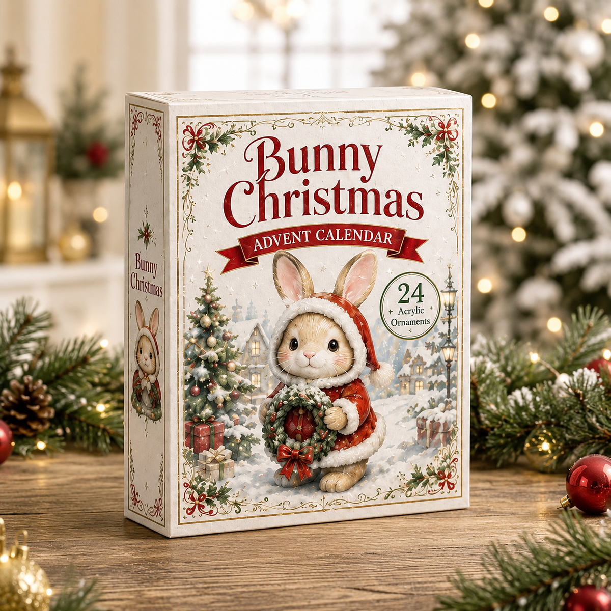 Bunny Christmas Advent Calendar 2026 - 24-Day Festive Countdown, Acrylic Charms Blind Box - Gift For Bunny Lovers