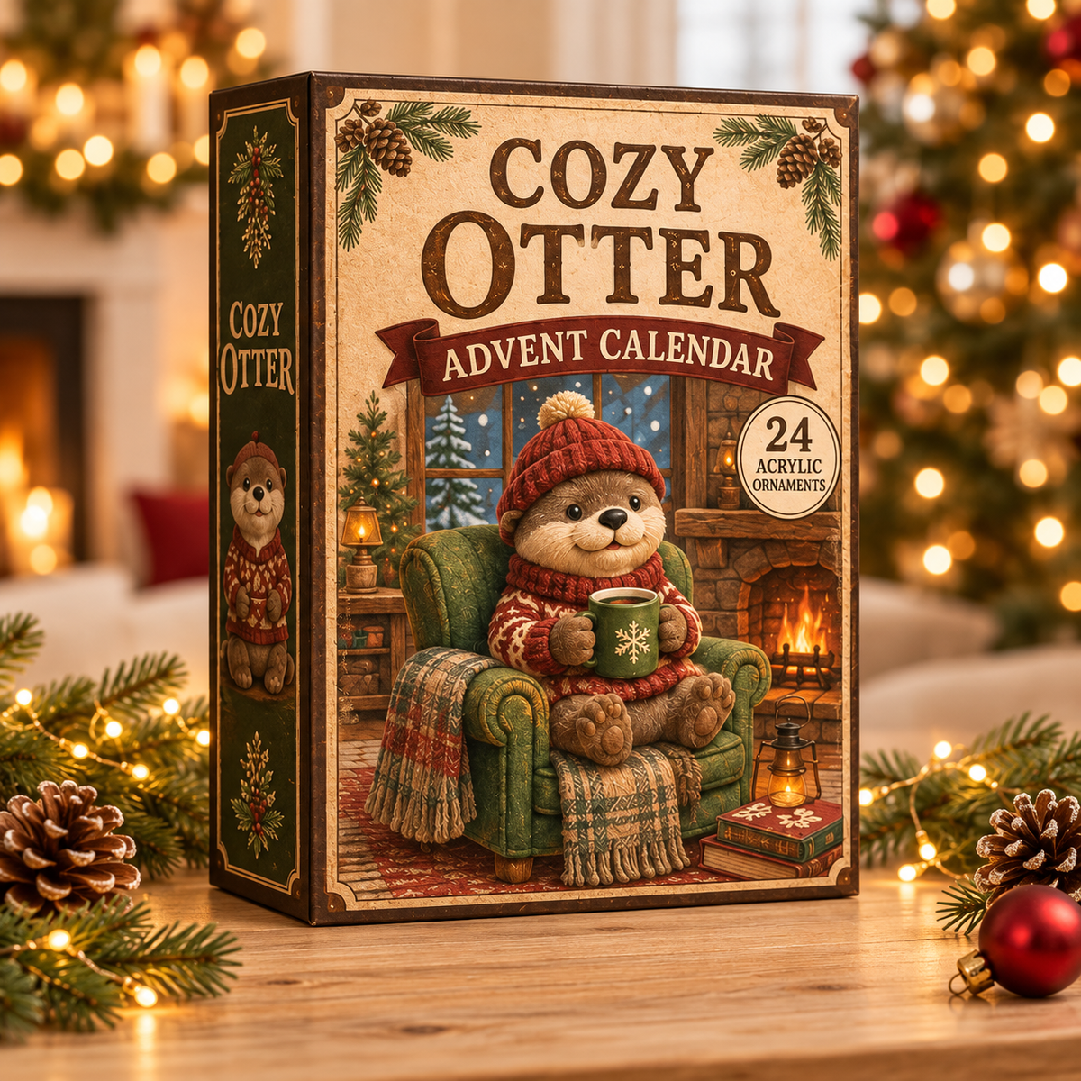 Cozy Otter Advent Calendar 2026 - 24-Day Festive Countdown, Acrylic Charms Blind Box - Gift For Otter Lovers