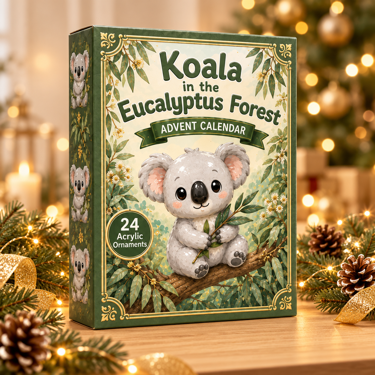 Koala In The Eucalyptus Forest Advent Calendar 2026 - 24-Day Festive Countdown, Acrylic Charms Blind Box - Gift For Koala Lovers