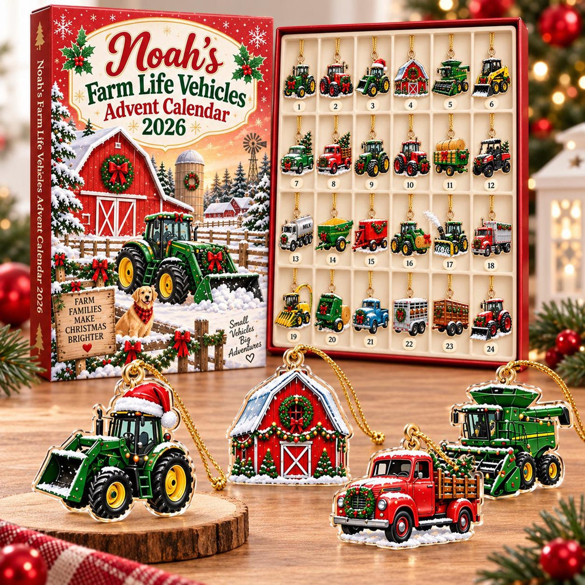 Farm Vehicle Advent Calendar 2026, Tractors and Trucks, Christmas Countdown Gift, 24 Day Motorsport Christmas Countdown