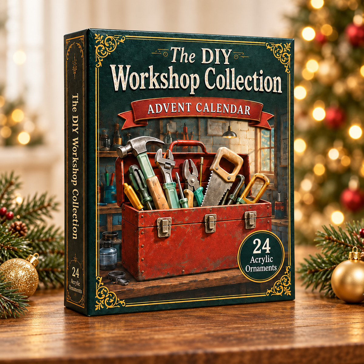 DIY Workshop Tools Advent Calendar 2026 - 24-Day Festive Countdown, Acrylic Charms Blind Box - Gift For Tool Lovers
