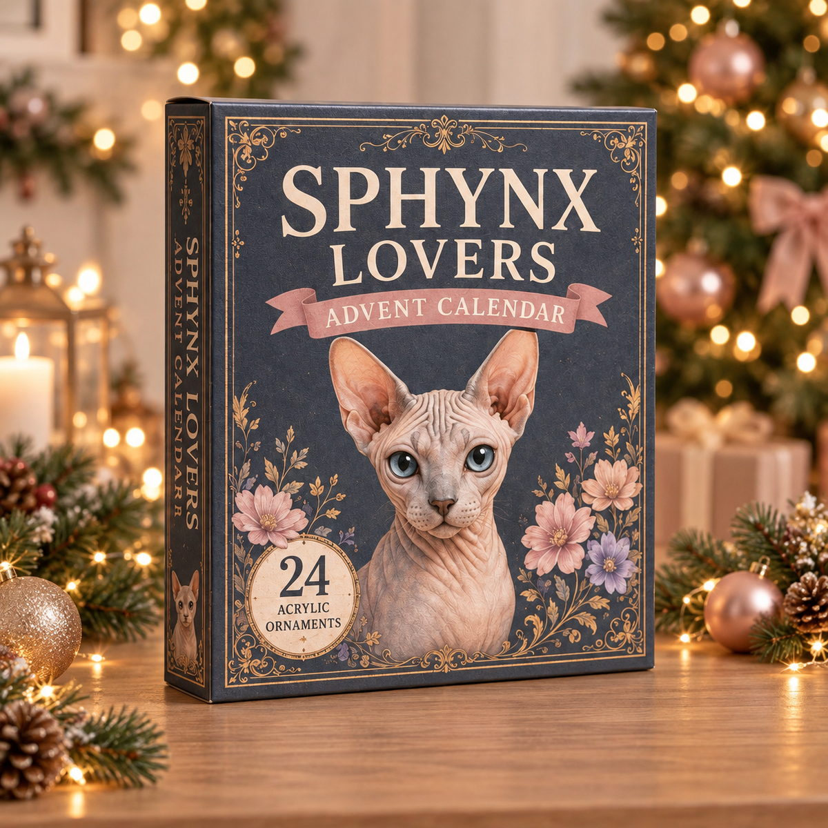 Sphynx Lover Advent Calendar 2026 - 24-Day Festive Countdown, Acrylic Charms Blind Box - Gift For Cat Lovers