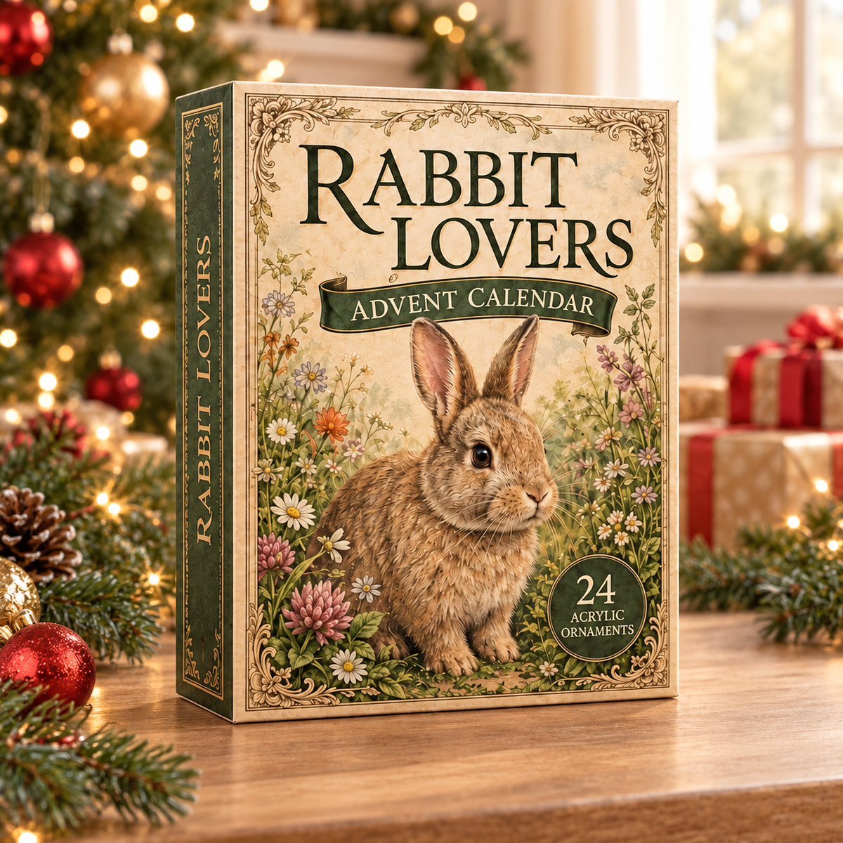 Rabbit Lovers Advent Calendar 2026 - 24-Day Festive Countdown, Acrylic Charms Blind Box - Gift For Farm Lovers