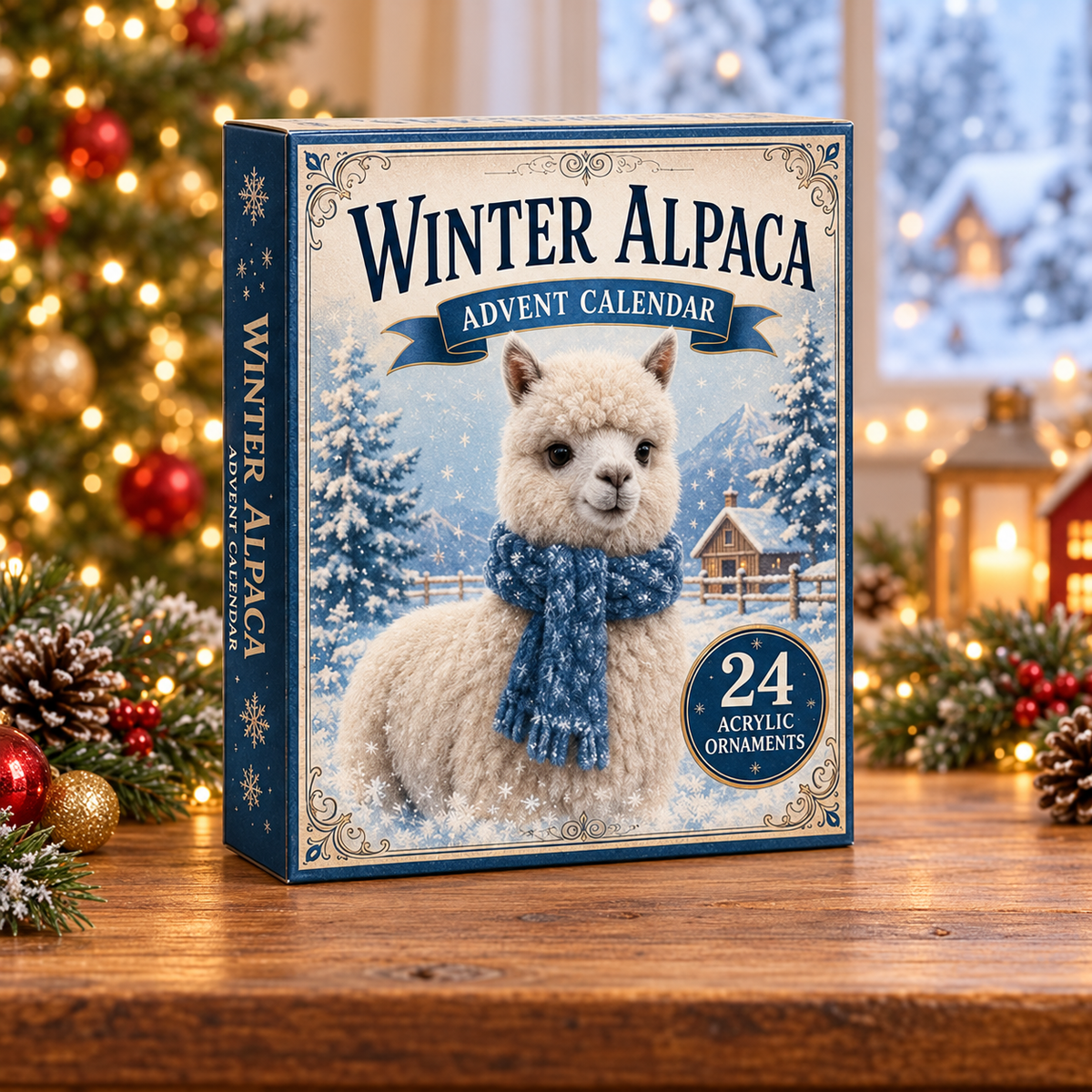 Winter Alpaca Advent Calendar 2026 - 24-Day Festive Countdown, Acrylic Charms Blind Box - Gift For Farm Lovers
