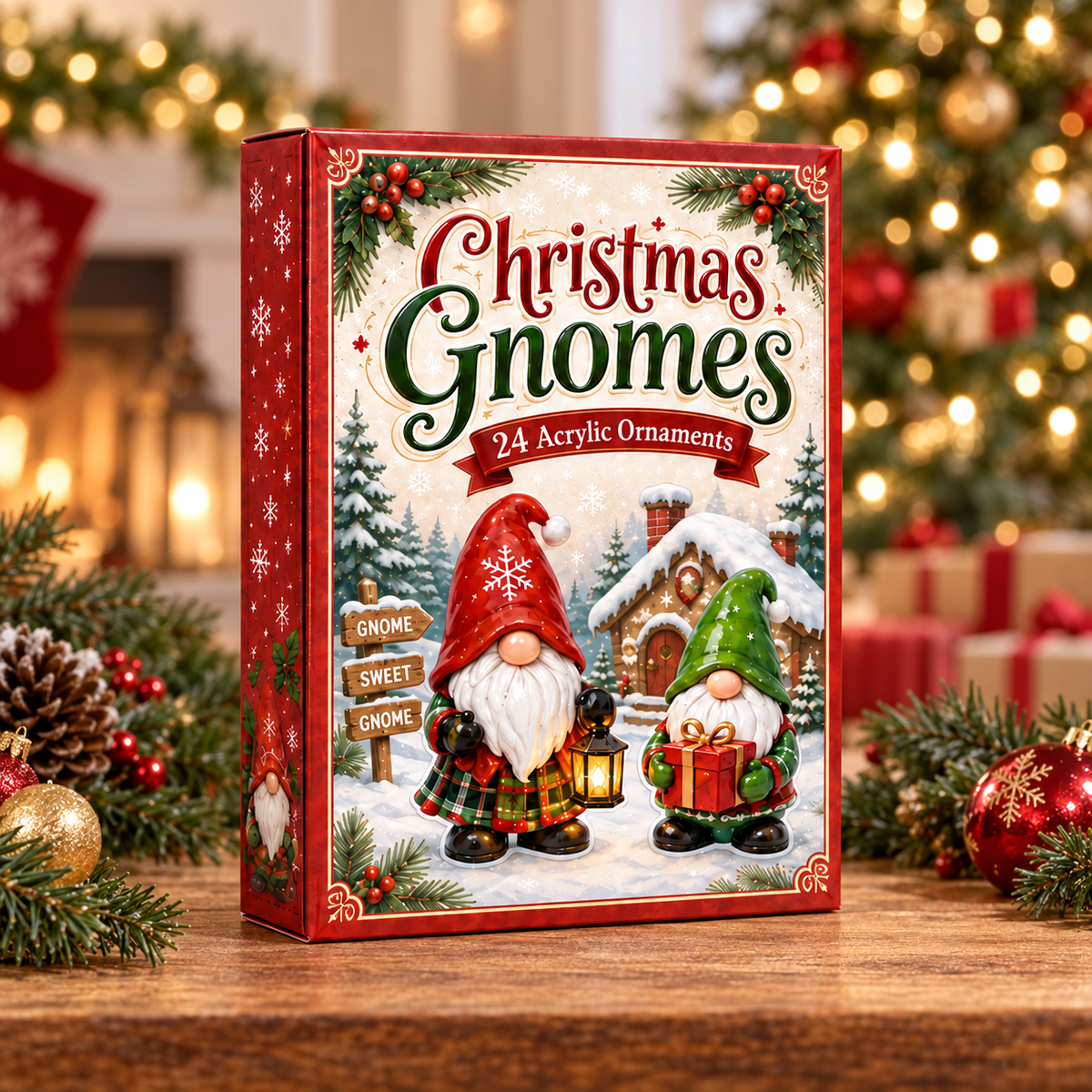 Christmas Gnomes Advent Calendar 2026 - 24-Day Festive Countdown, Acrylic Charms Blind Box - Gift For Family Members