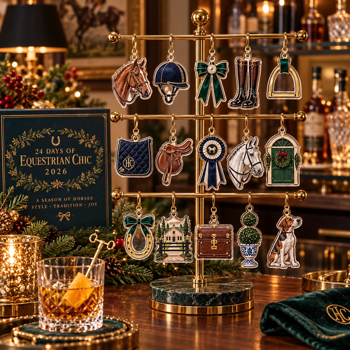 Equestrian Advent Calendar 2026, 24 Day Horse Xmas Countdown, Horse Riding Ornaments, Equestrian Gift for Horse Lover, Rider Holiday Decor