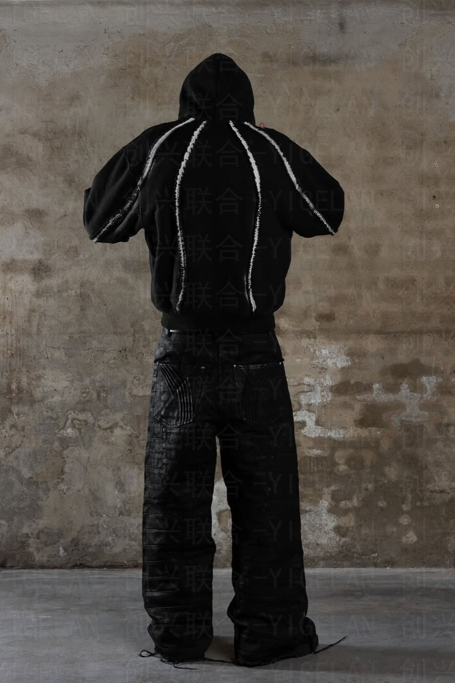 Washed Pocket Zip Hoodie
