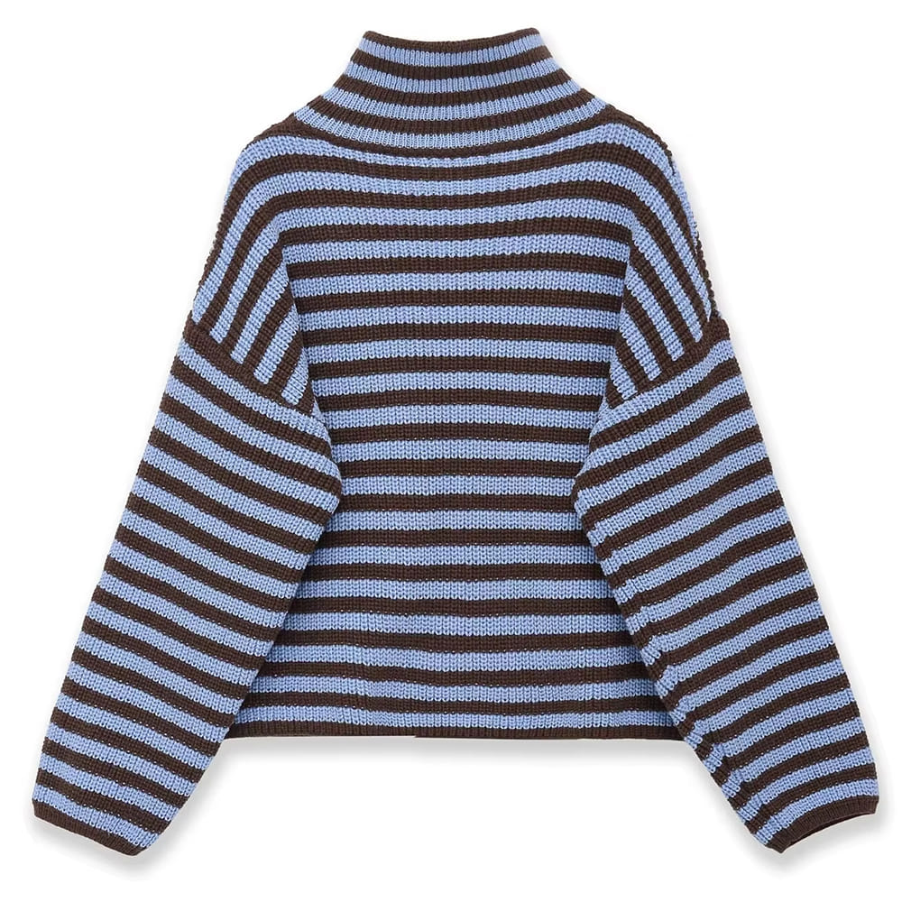 90s Striped Knit Zip-Up Cardigan