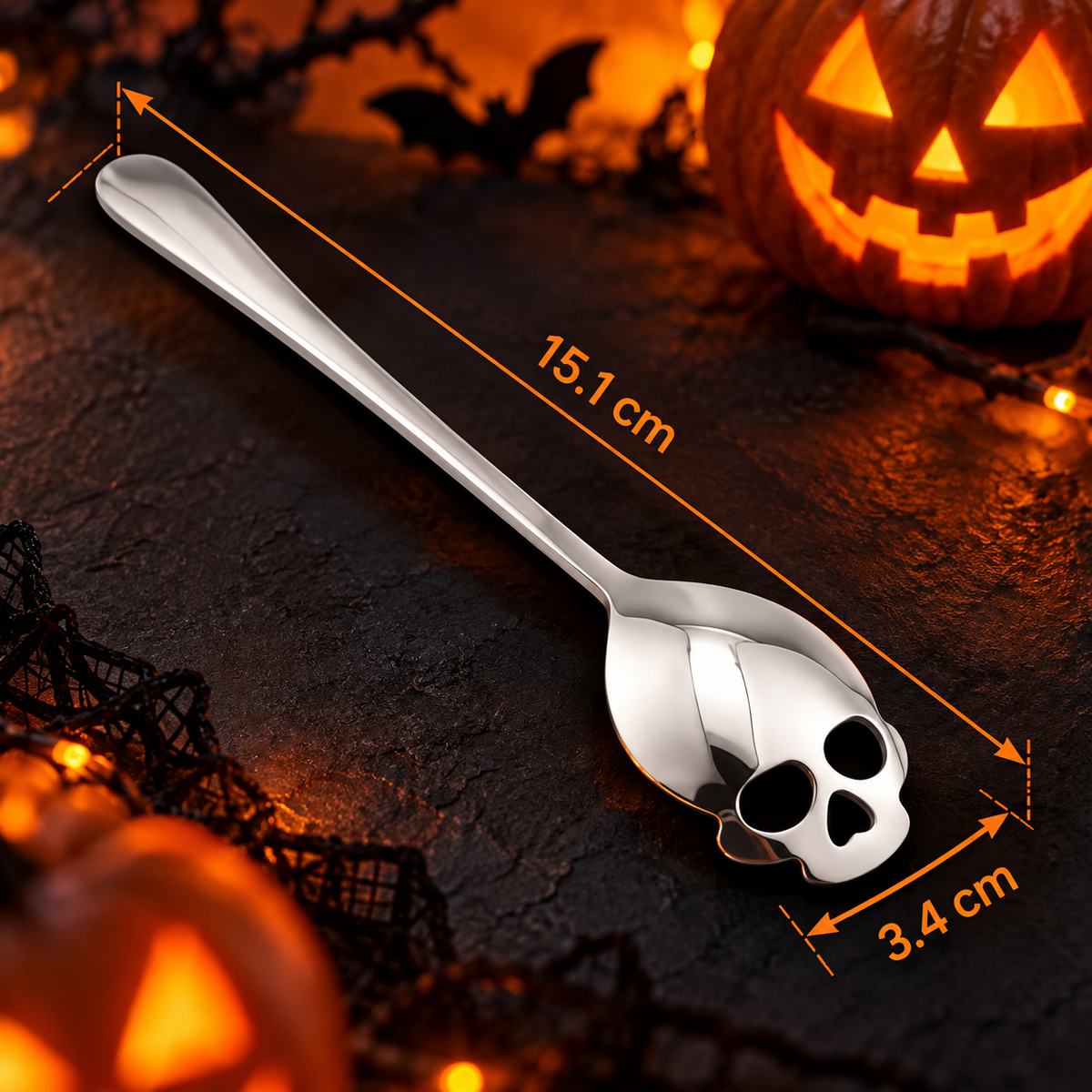 Stainless Steel Skull Spoons (4pcs)