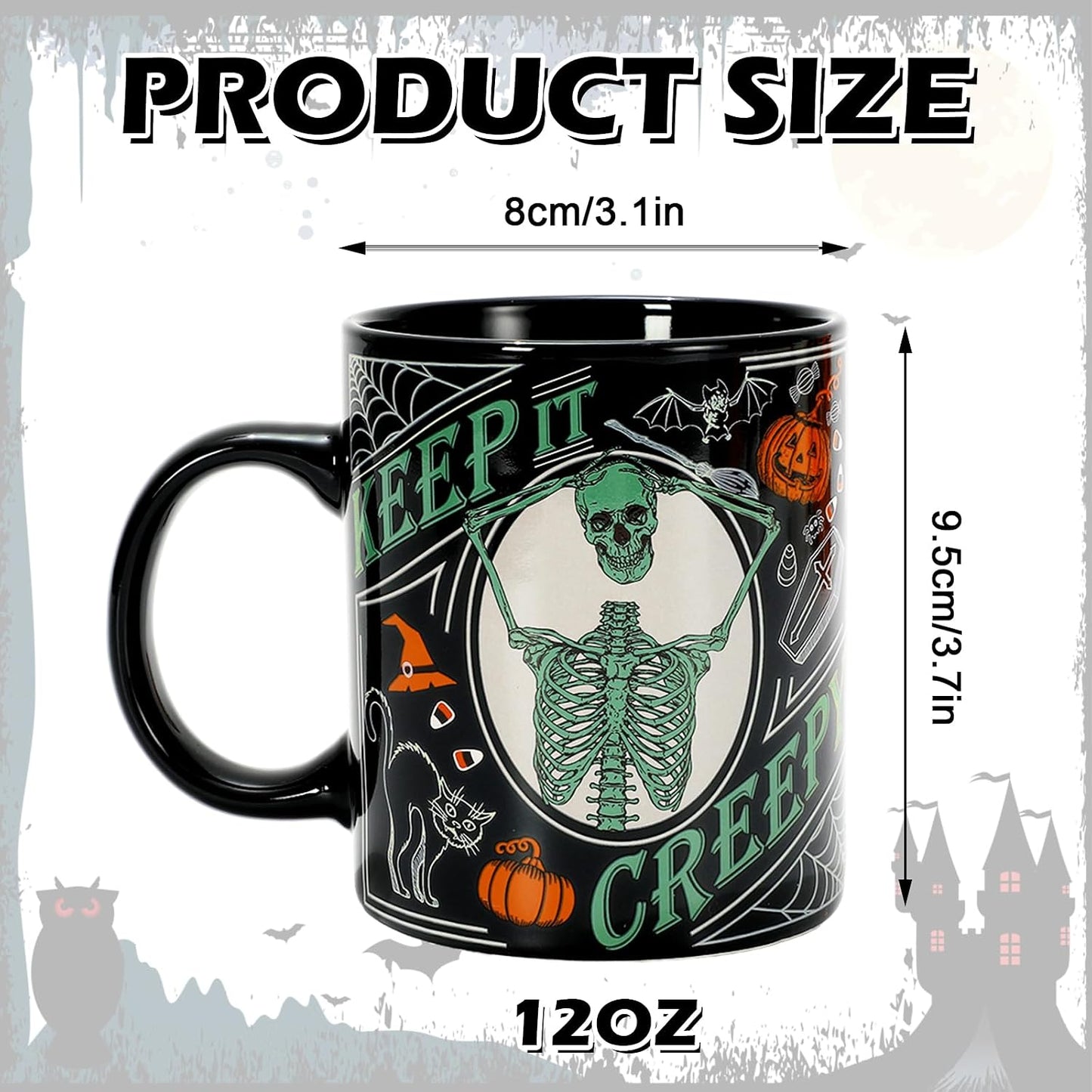 Vintage Halloween Coffee Mug Set Ceramic Mugs