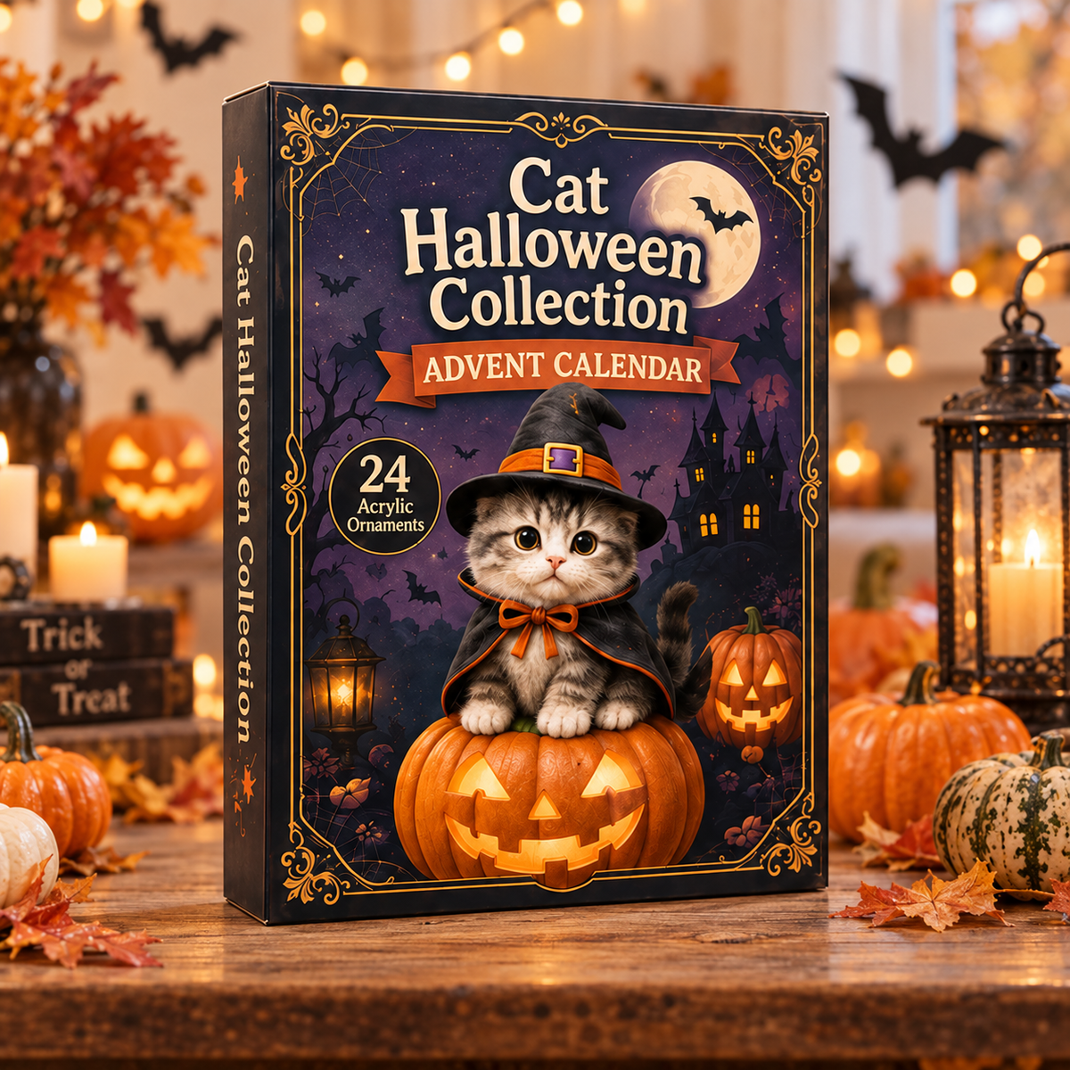 Halloween Cat Advent Calendar 2026 - 24-Day Festive Countdown, Acrylic Charms Blind Box - Gift For Halloween Lovers