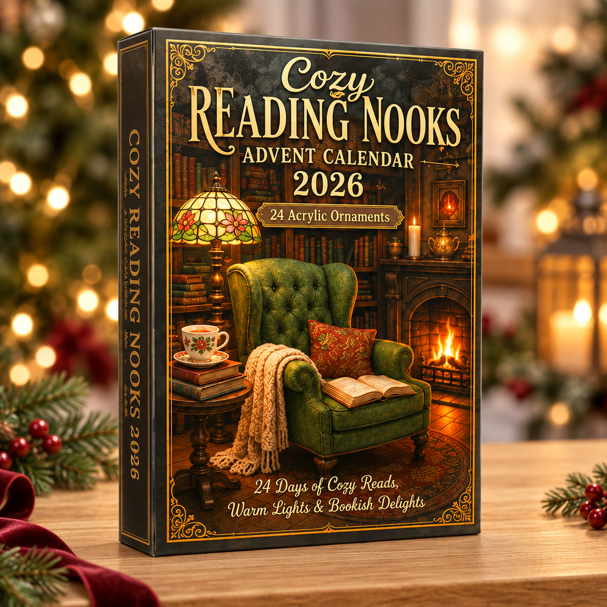 Cozy Reading Nooks Advent Calendar 2026 - 24-Day Festive Countdown, Acrylic Charms Blind Box - Gift For Reading Lovers