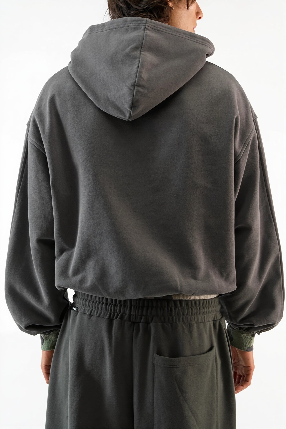 Camouflage Trim Cropped Hoodie