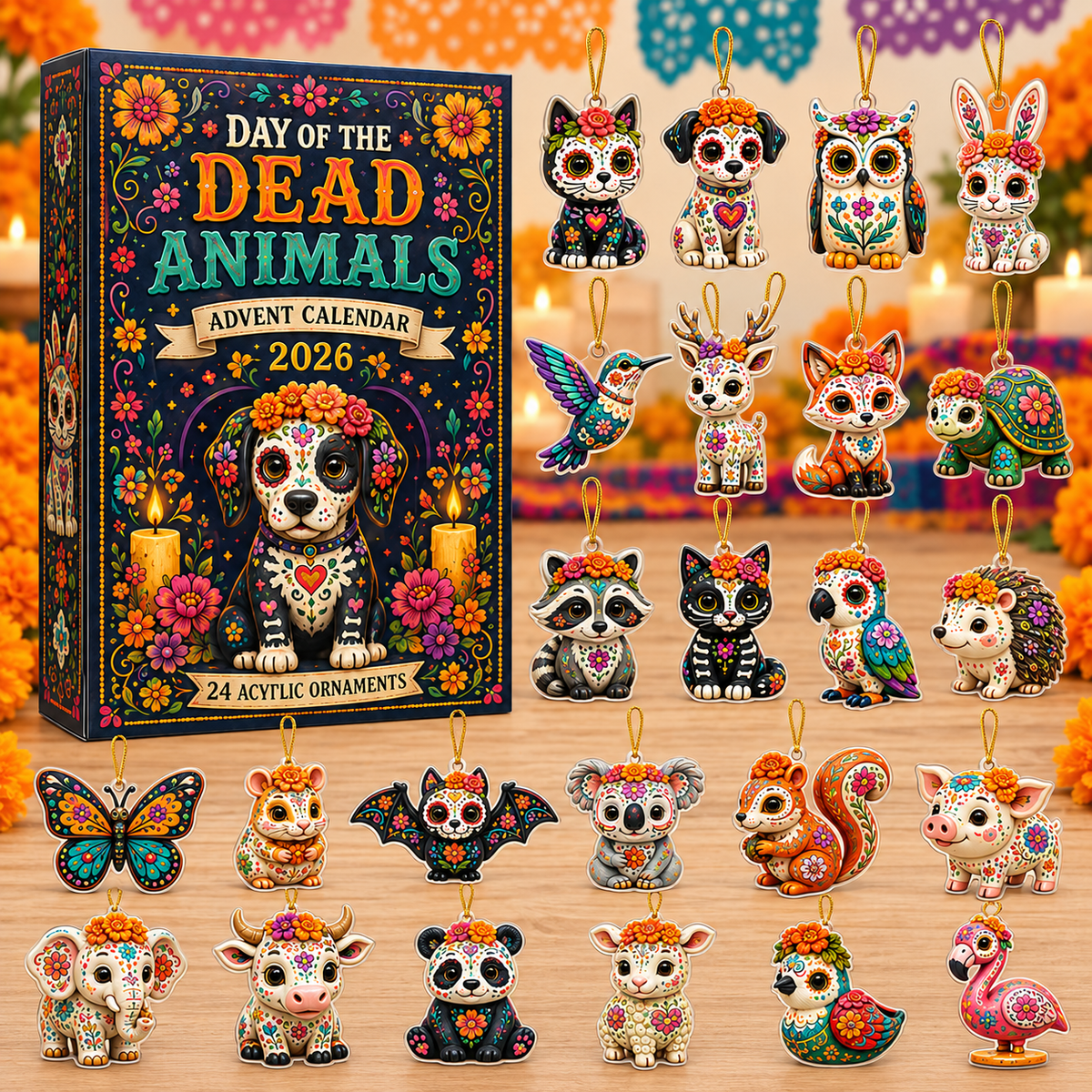 kull Animals Advent Calendar 2026 - 24-Day Festive Countdown, Acrylic Charms Blind Box - Gift For Family & Friends
