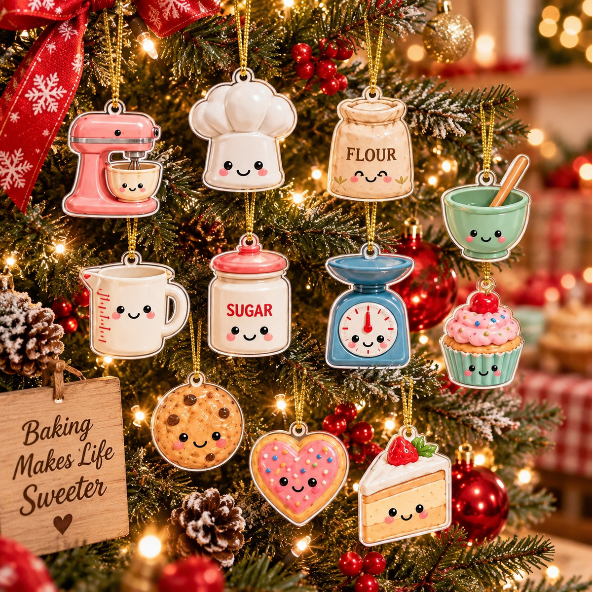 Baking Advent Calendar 2026, 24 Days Advent Calendar, 24 Acrylic Baking Ornaments, Baker Gift, Baking Lover Gift, Christmas Kitchen Decor