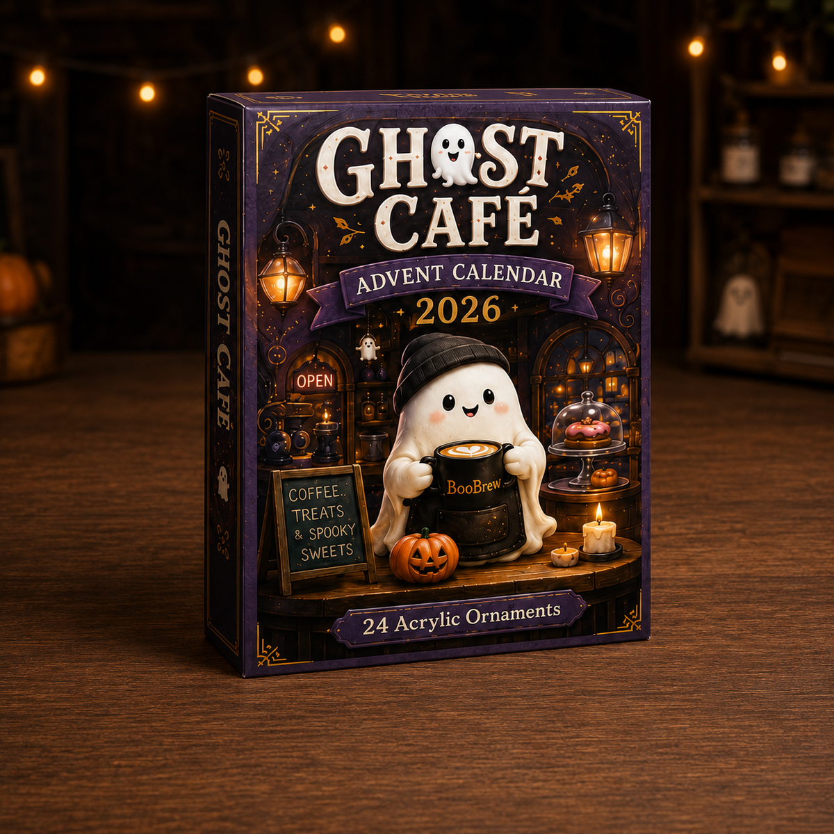 Ghost Cafe Advent Calendar 2026 - 24-Day Festive Countdown, Acrylic Charms Blind Box - Gift For Family & Friends