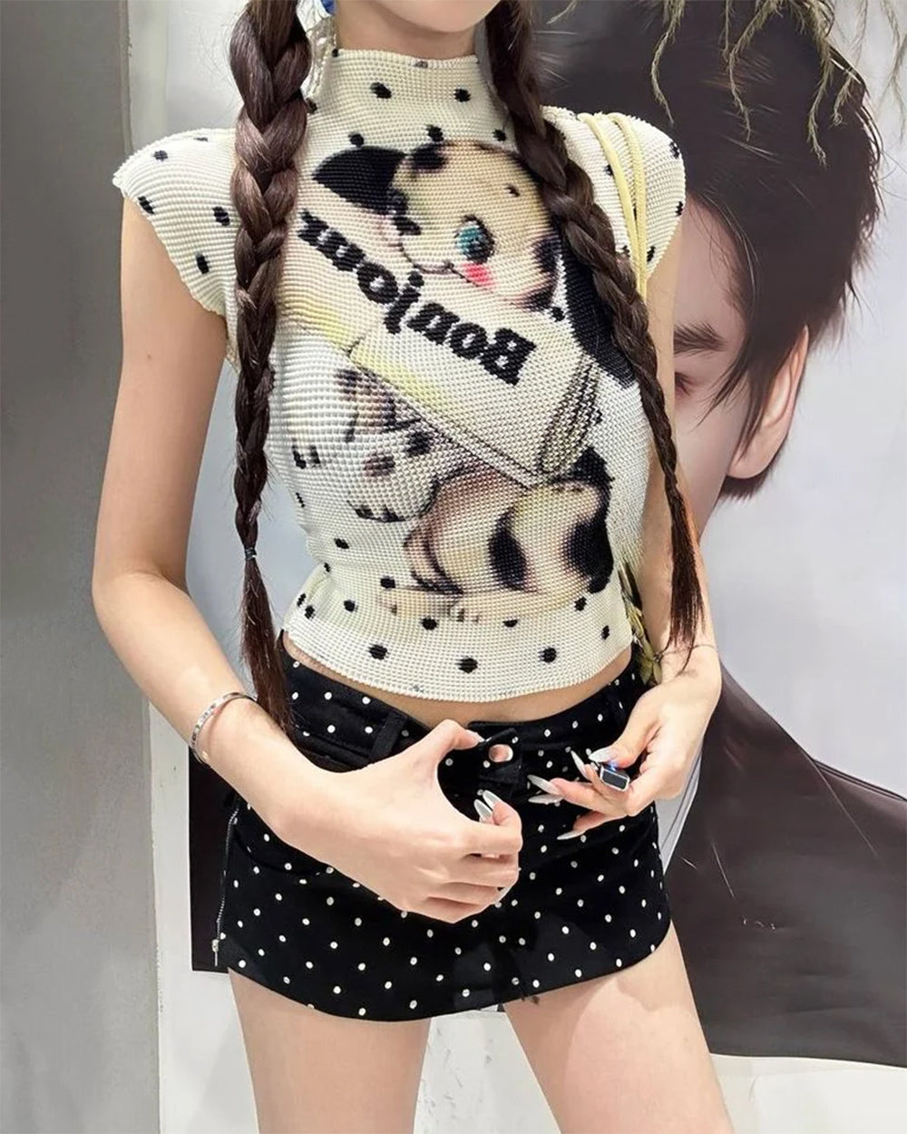Bonjour Polka Dot Baby Tee