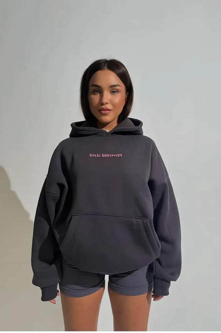 Letter Print Oversized Hoodie