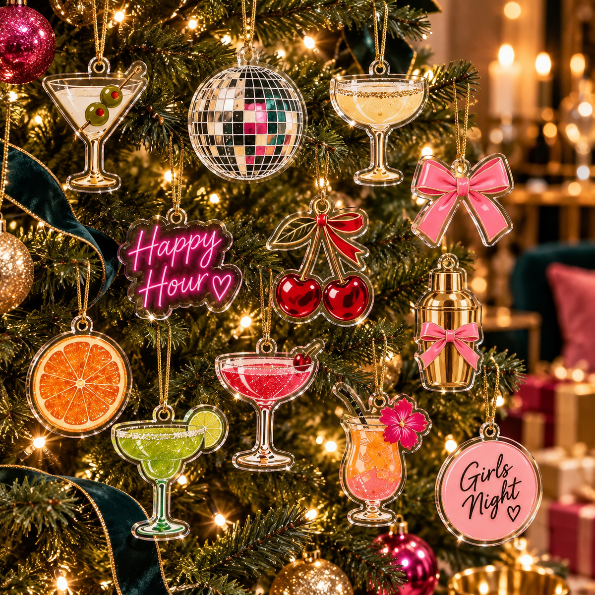 Cocktail Advent Calendar 2026, 24 Day Christmas Countdown, Cocktail Lover Ornaments, Girls Night Holiday Gift, Martini Happy Hour Decor