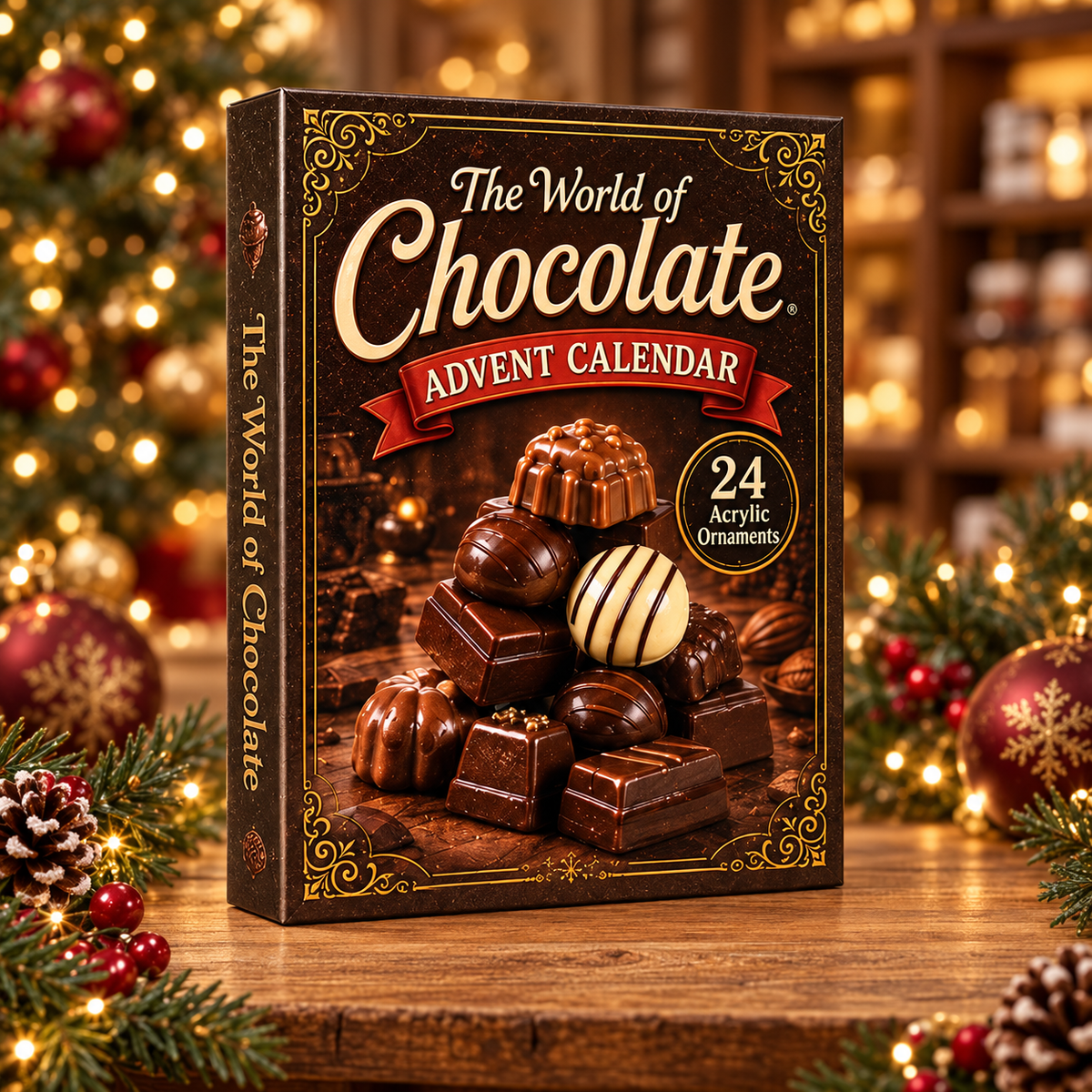 The World of Chocolate Advent Calendar 2026 - 24-Day Festive Countdown, Acrylic Charms Blind Box - Gift For Dessert Lovers