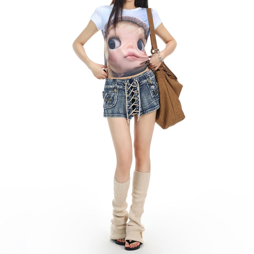 Doll Face Print T-Shirt