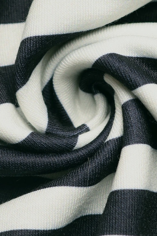 Striped Bow Detail Crewneck Sweatshirt